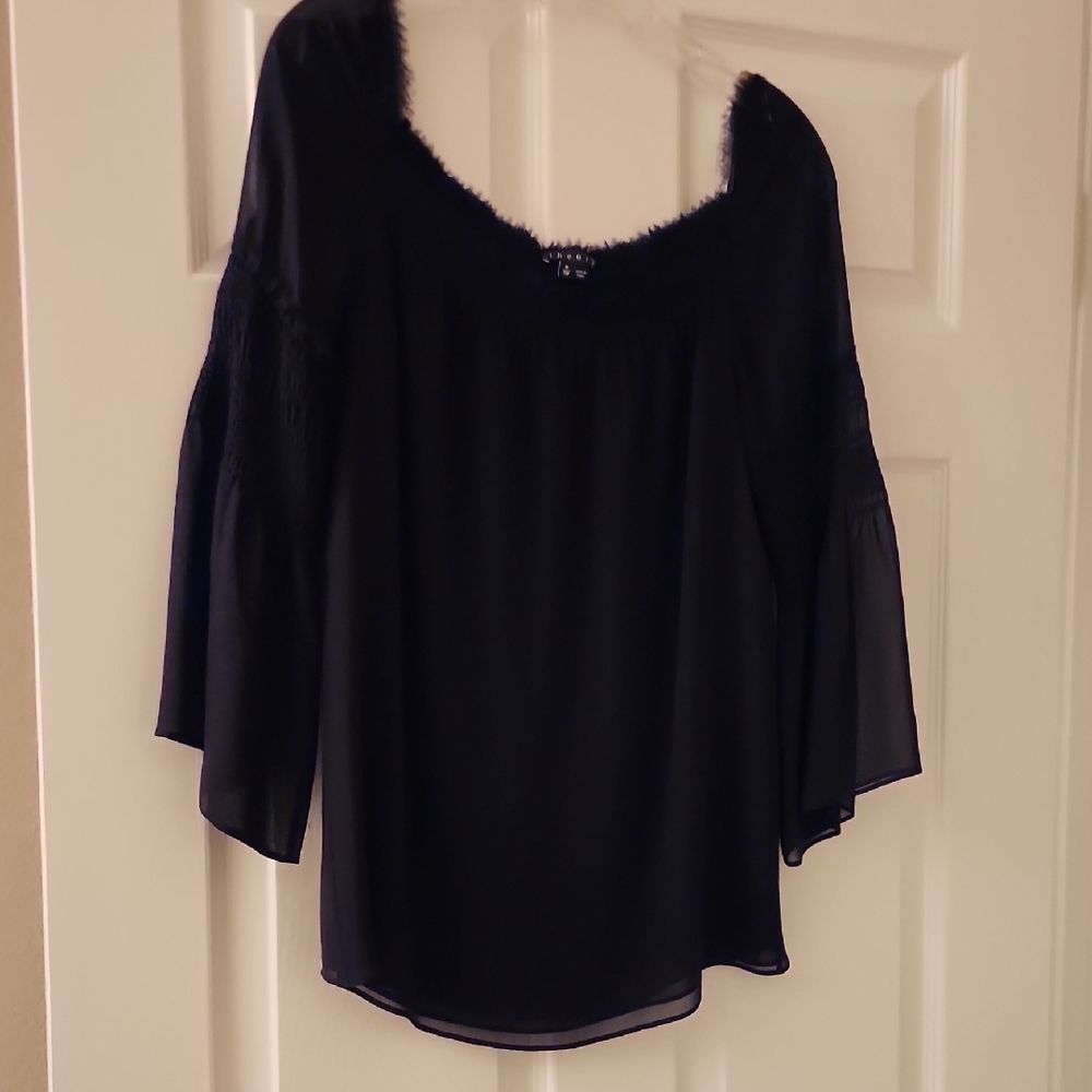 Theory Black Off-Shoulder Blouse
